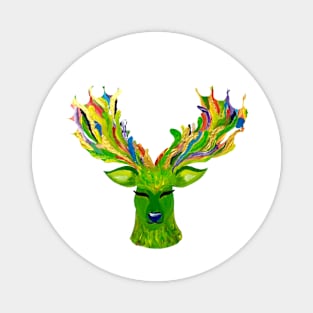 Blooming colorful spring deer Magnet